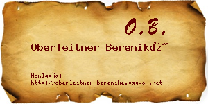 Oberleitner Bereniké névjegykártya